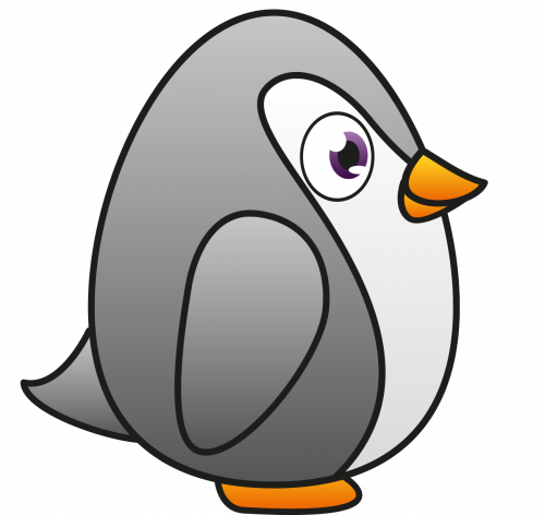 cute grey penguin clipart sideview